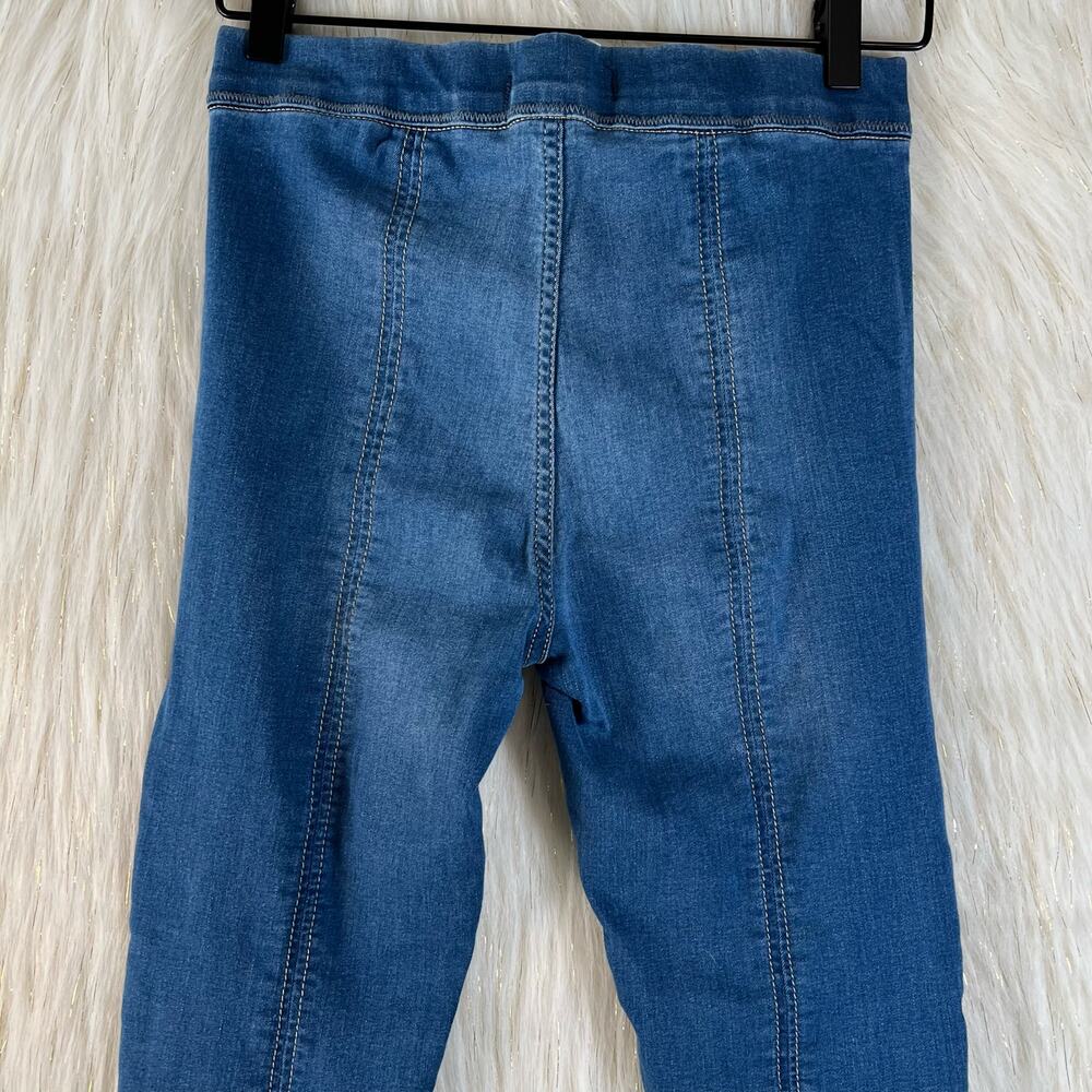 Free People Women Pull Up Jeggings Stretch Front Ankle Slit Med Wash Mid Rise 26 - Picture 6 of 10